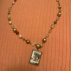 Vintage 50s bead pendant necklace